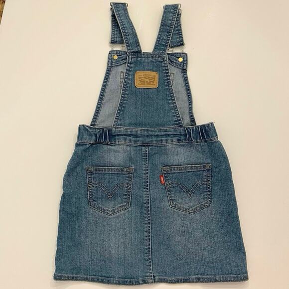 Levi's Overall Dress Girl's Small 4 5 Denim Blue Jumper Casual Americana - Picture 3 of 8